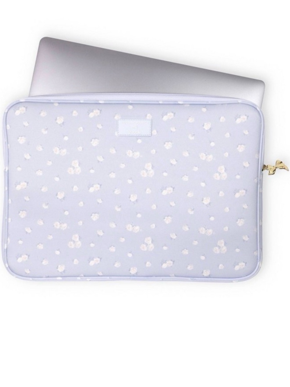 New LoveShackFancy blue/Lavender Floral Laptop Sleeve with White floral